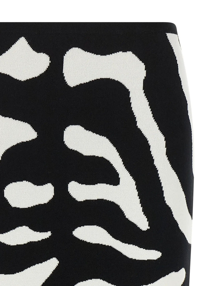 Moschino Sample Sale | Moschino Bicolor Viscose Midi Skirt - | Designer outlet