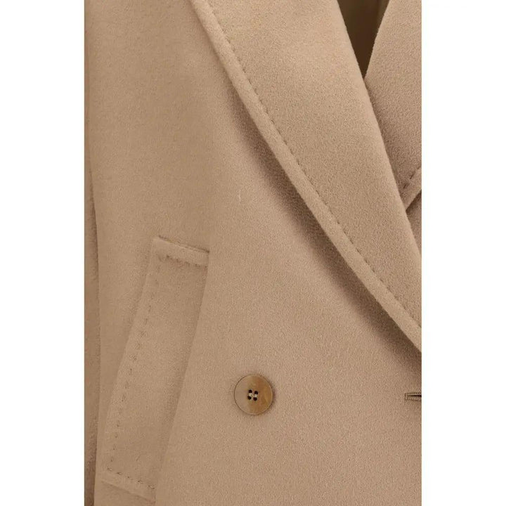 Max Mara Sample Sale | Max Mara Beige Wool Oves Aries Coat - | Designer outlet