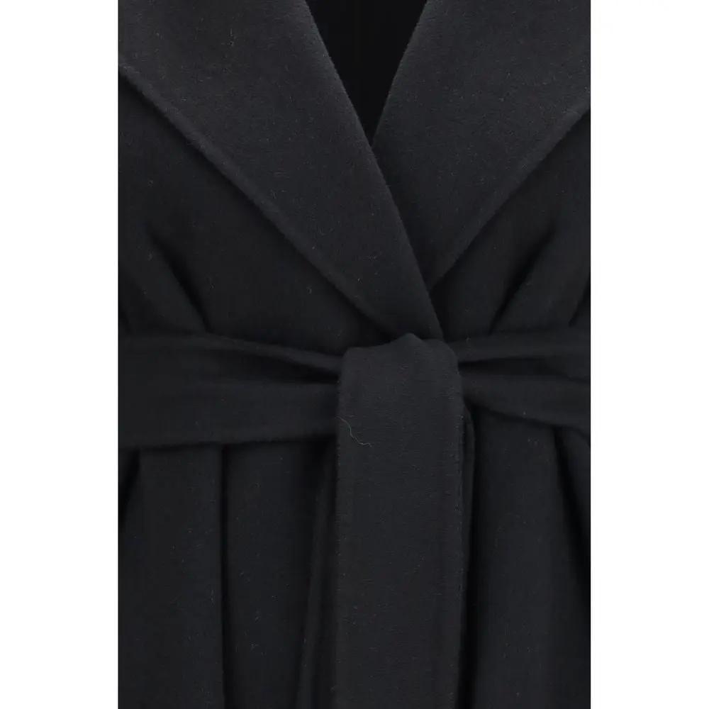 Max Mara Sample Sale | Max Mara Black Wool Oves Aries Coat - | Designer outlet