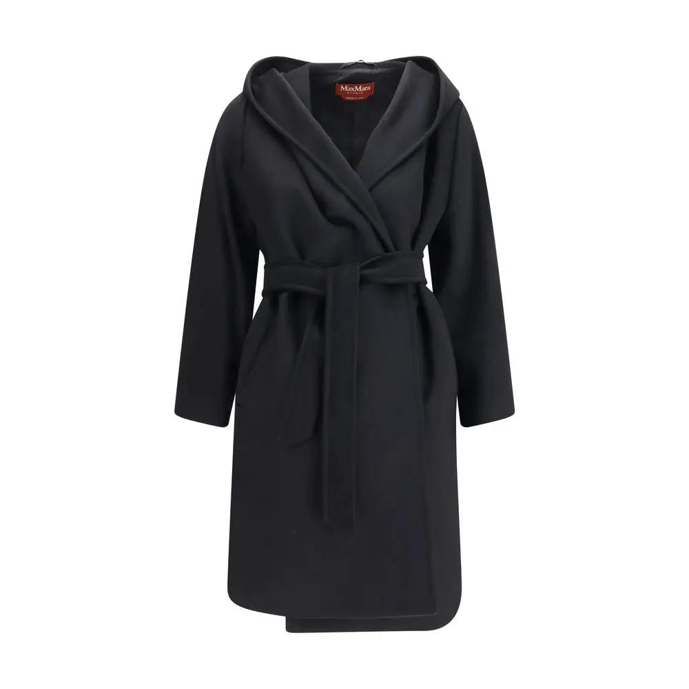 Max Mara Sample Sale | Max Mara Black Wool Oves Aries Coat - | Designer outlet