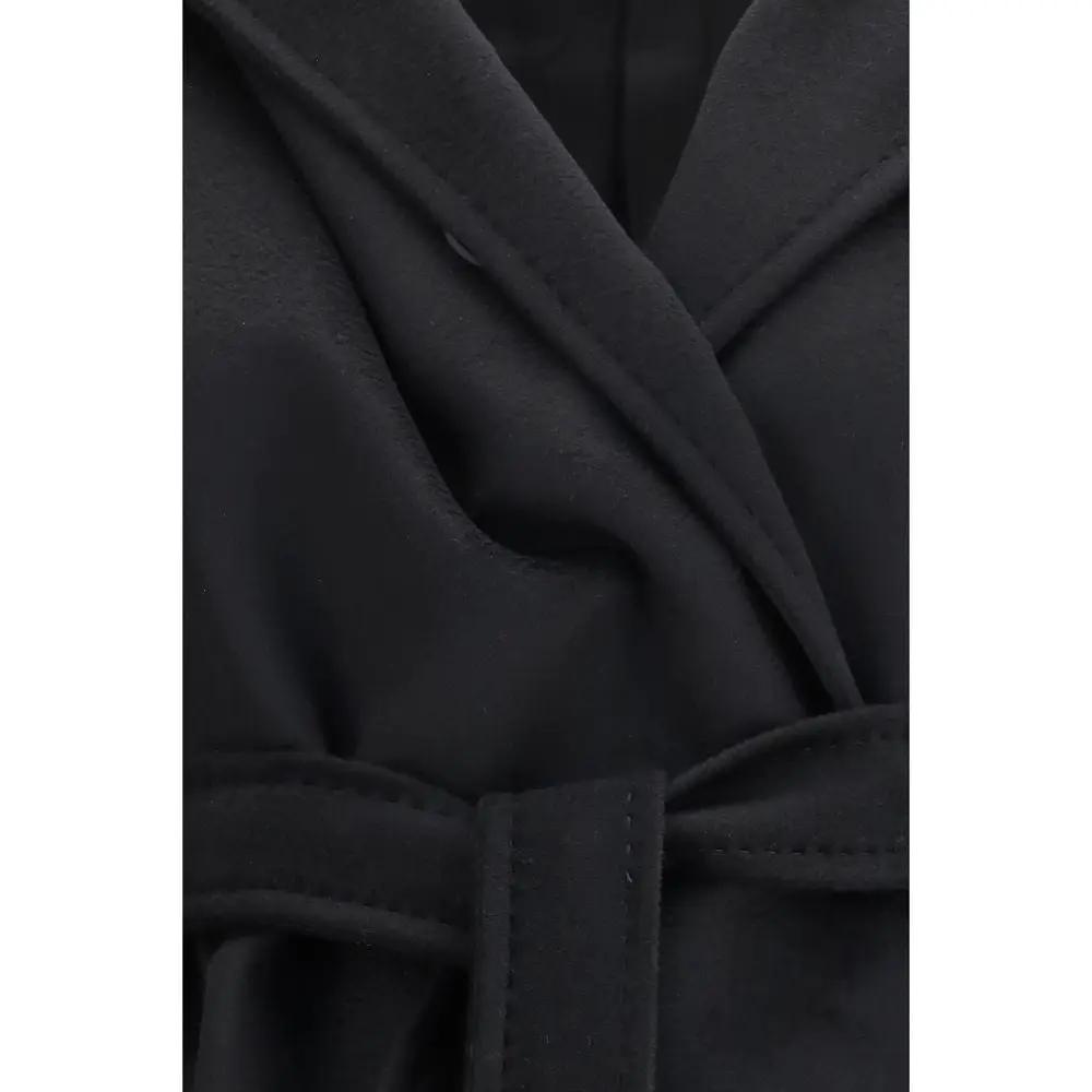Max Mara Sample Sale | Max Mara Black Wool Oves Aries Coat - | Designer outlet