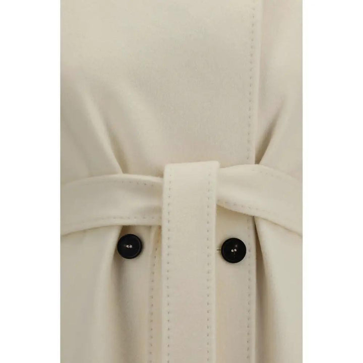 Max Mara Sample Sale | Max Mara White Wool Oves Aries Coat - | Designer outlet