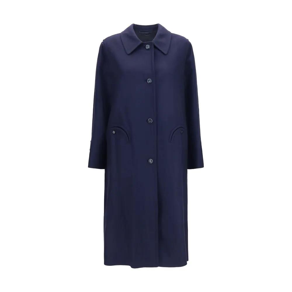 Blazé Milano Sample Sale | Blazé Milano Blue Wool Oves Aries Coat - | Designer outlet