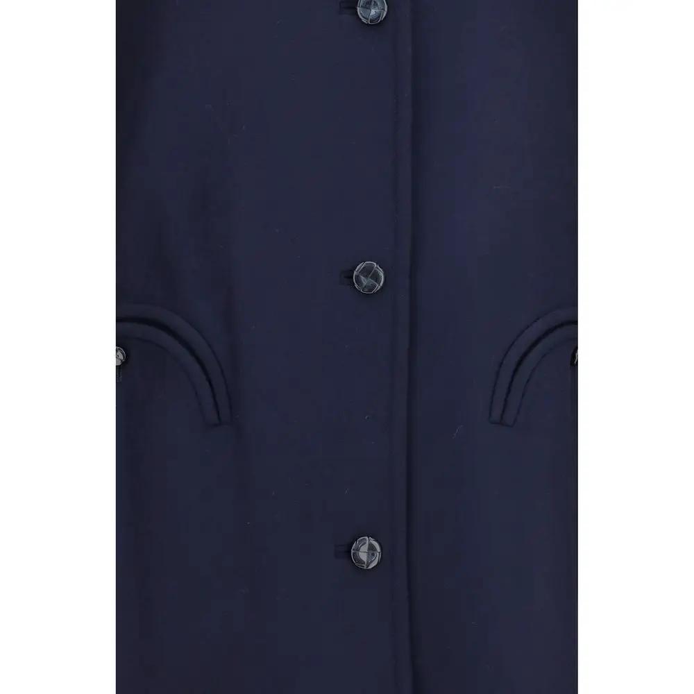 Blazé Milano Sample Sale | Blazé Milano Blue Wool Oves Aries Coat - | Designer outlet