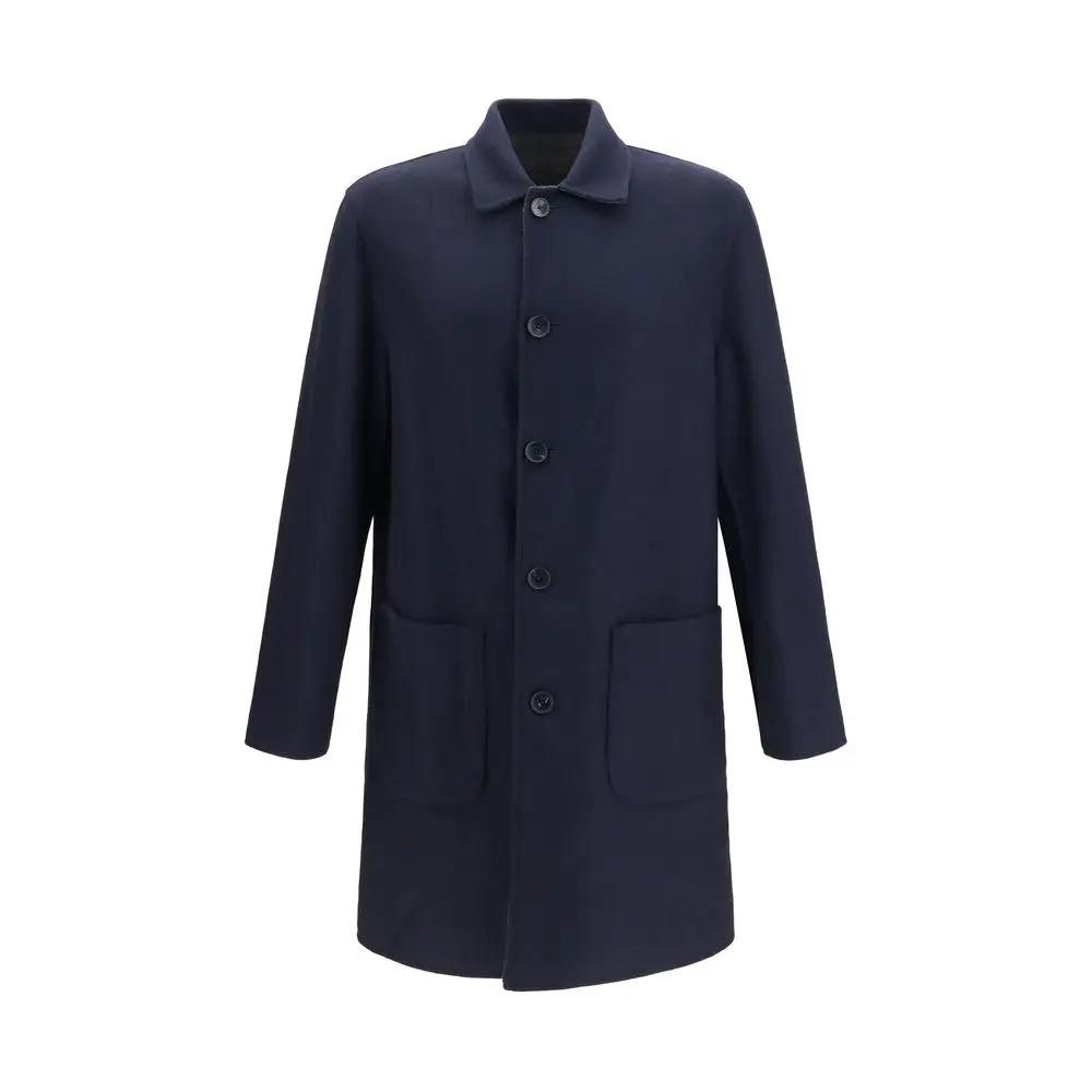 Etro Sample Sale | Etro Blue Wool Oves Aries Coat - | Designer outlet
