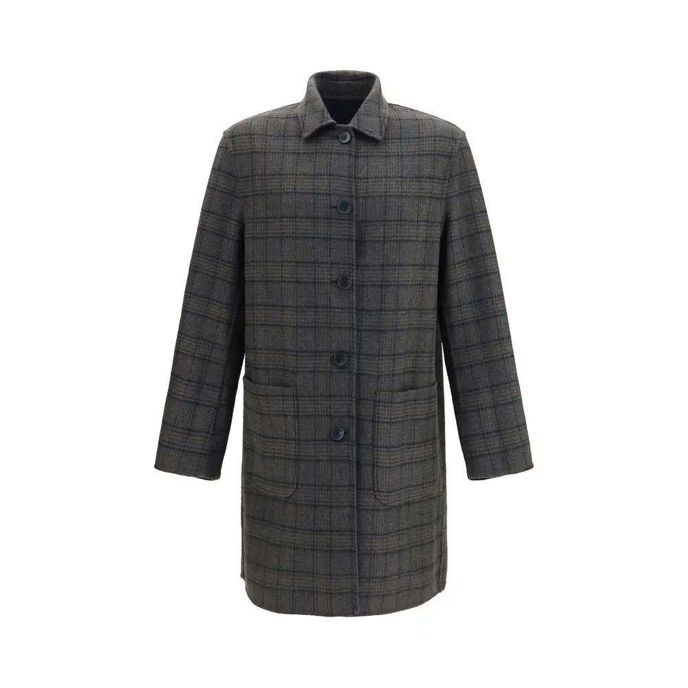 Etro Sample Sale | Etro Blue Wool Oves Aries Coat - | Designer outlet