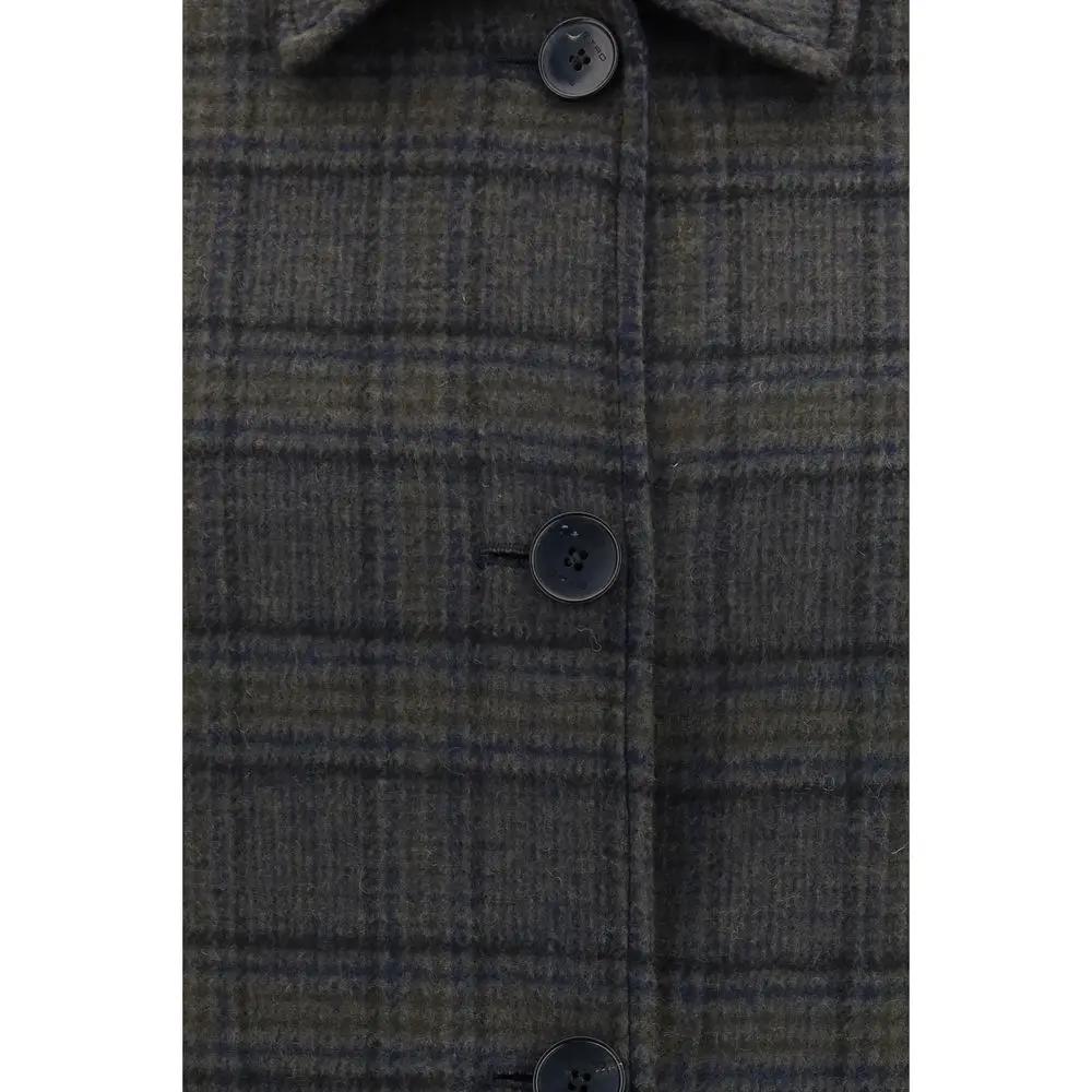 Etro Sample Sale | Etro Blue Wool Oves Aries Coat - | Designer outlet