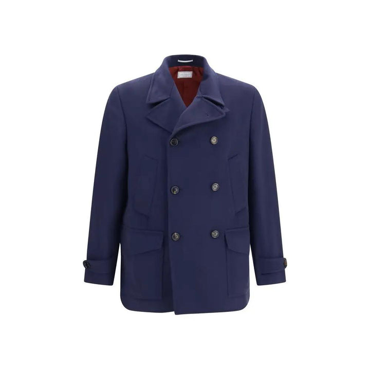 Brunello Cucinelli Sample Sale | Brunello Cucinelli Blue Wool Oves Aries Coat - | Designer outlet