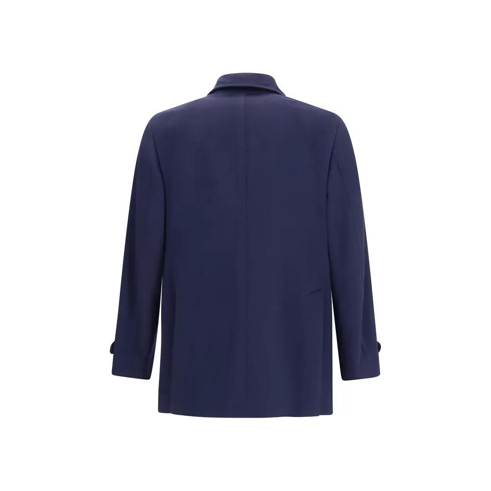 Brunello Cucinelli Sample Sale | Brunello Cucinelli Blue Wool Oves Aries Coat - | Designer outlet