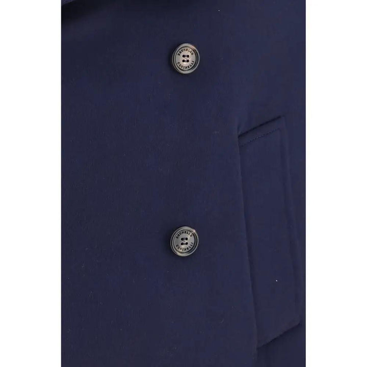 Brunello Cucinelli Sample Sale | Brunello Cucinelli Blue Wool Oves Aries Coat - | Designer outlet