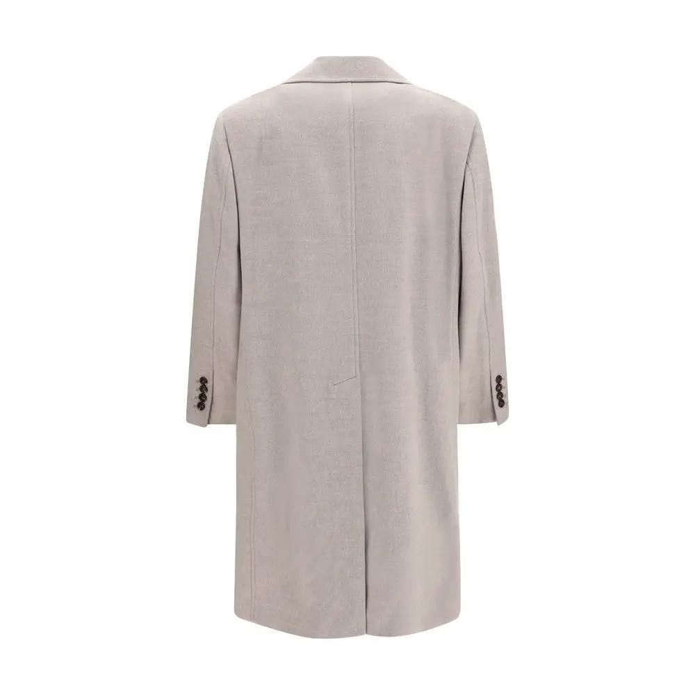 Brunello Cucinelli Sample Sale | Brunello Cucinelli Beige Wool Oves Aries Coat - | Designer outlet