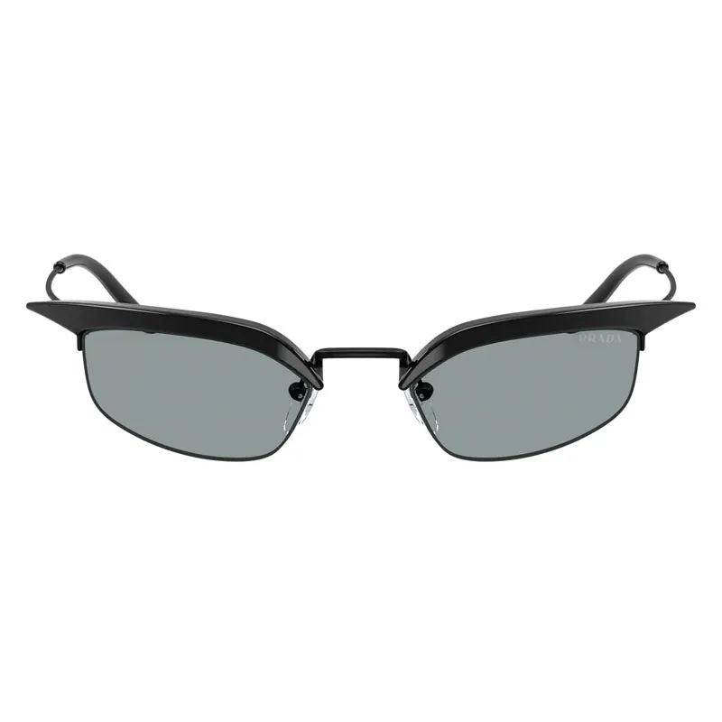 Prada Sample Sale | Prada Sunglasses Rectangle Semi Rim, Black Frame And Dark Grey Lens Prb50S1Ab3C2 - Sunglasses | Designer outlet