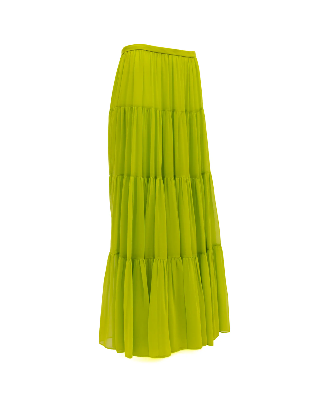 Valentino Garavani Sample Sale | Valentino Garavani Lime Green Flowing Maxi Skirt - | Designer outlet