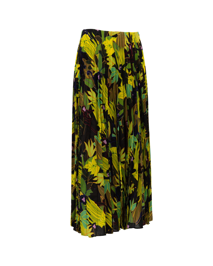 Valentino Garavani Sample Sale | Valentino Garavani Green Print Pleated Skirt - | Designer outlet