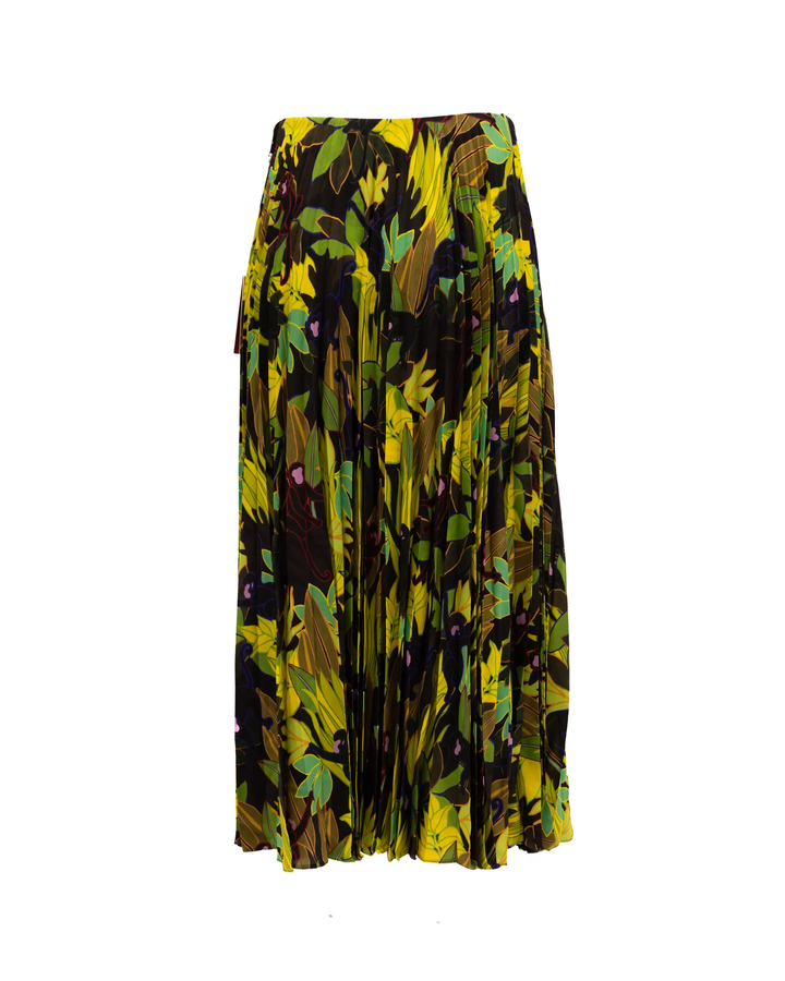 Valentino Garavani Sample Sale | Valentino Garavani Green Print Pleated Skirt - | Designer outlet