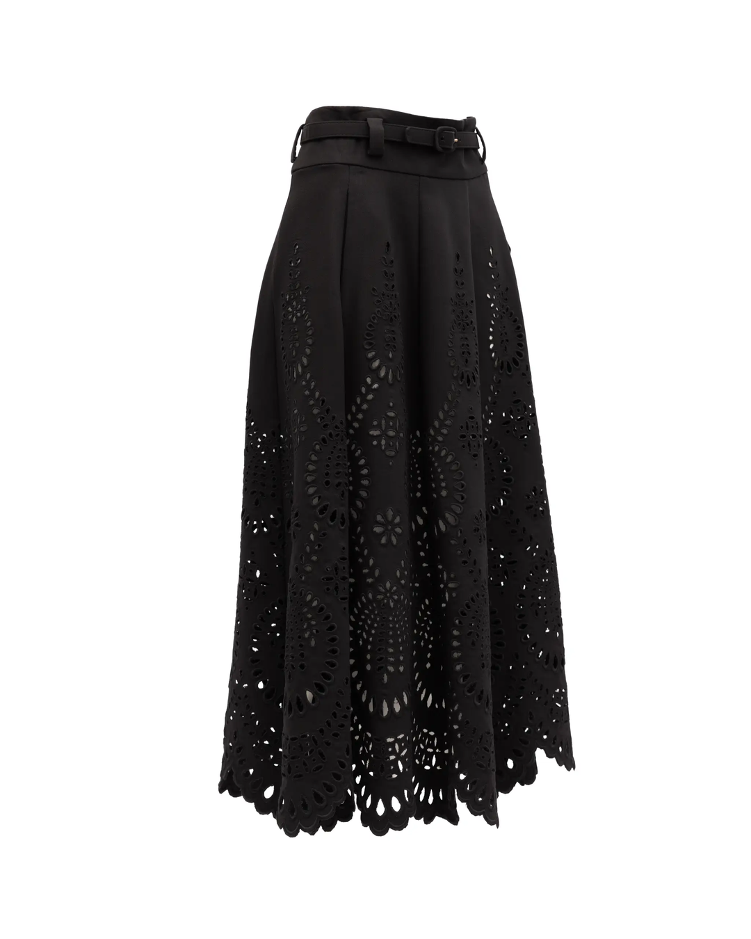 Valentino Garavani Sample Sale | Valentino Garavani Cut-Out Floral Midi Black Skirt - | Designer outlet