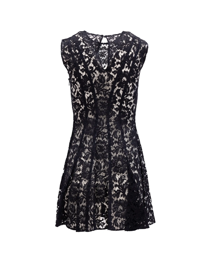 Valentino Garavani Sample Sale | Valentino Garavani Floral Black Lace Mini Dress - | Designer outlet