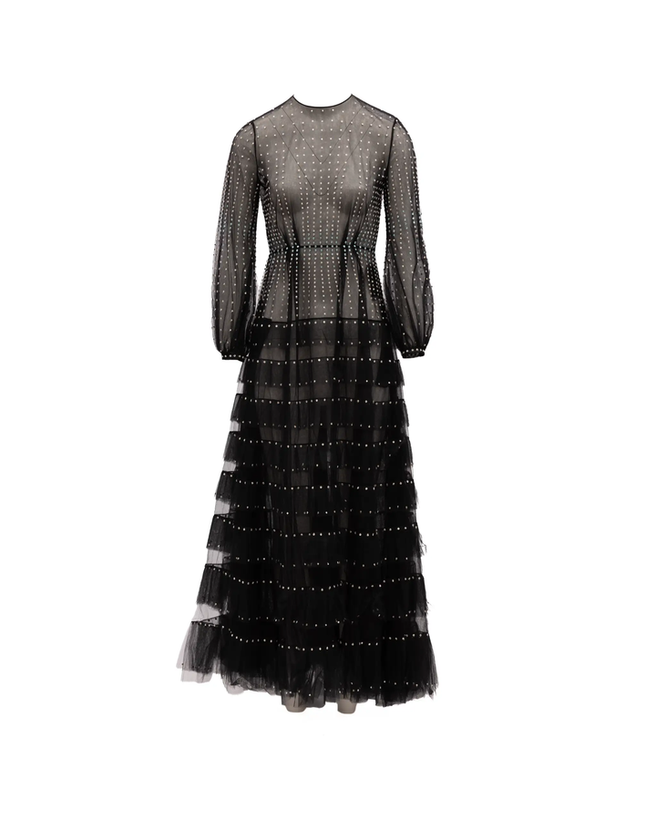 Valentino Garavani Sample Sale | Valentino Garavani Long Sleeve Evening Tulle Dress - | Designer outlet