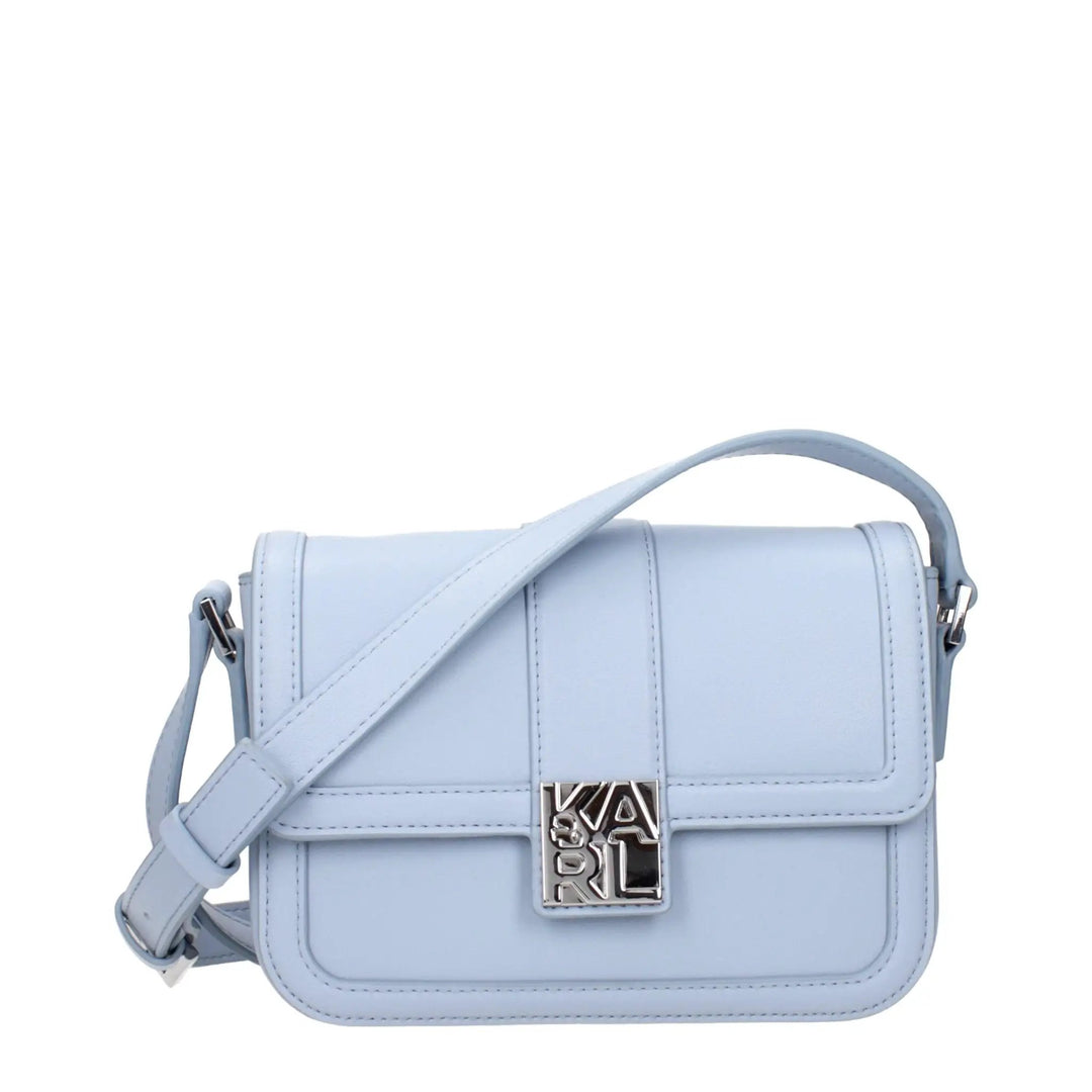 Karl Lagerfeld Sample Sale | Karl Lagerfeld Light Blue Leather Crossbody Bag - | Designer outlet