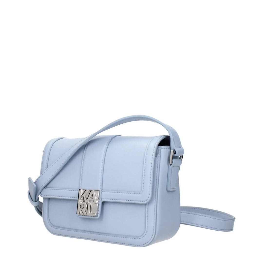 Karl Lagerfeld Sample Sale | Karl Lagerfeld Light Blue Leather Crossbody Bag - | Designer outlet