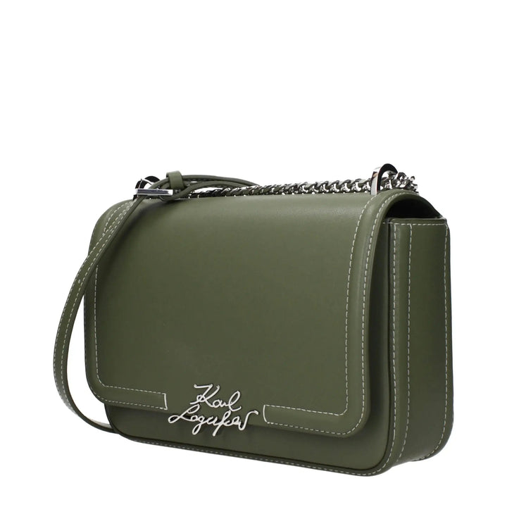 Karl Lagerfeld Sample Sale | Karl Lagerfeld Green Leather Shoulder Bag - | Designer outlet