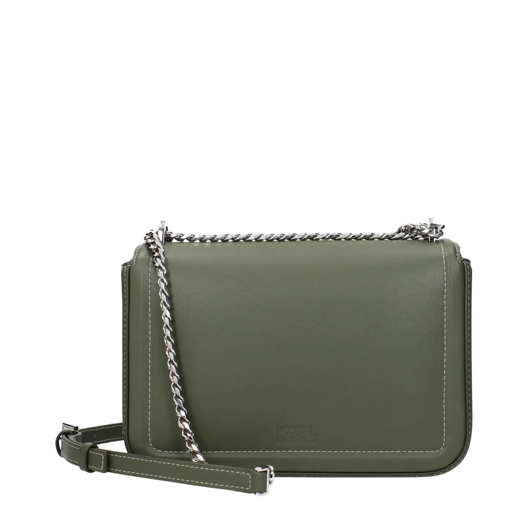Karl Lagerfeld Sample Sale | Karl Lagerfeld Green Leather Shoulder Bag - | Designer outlet