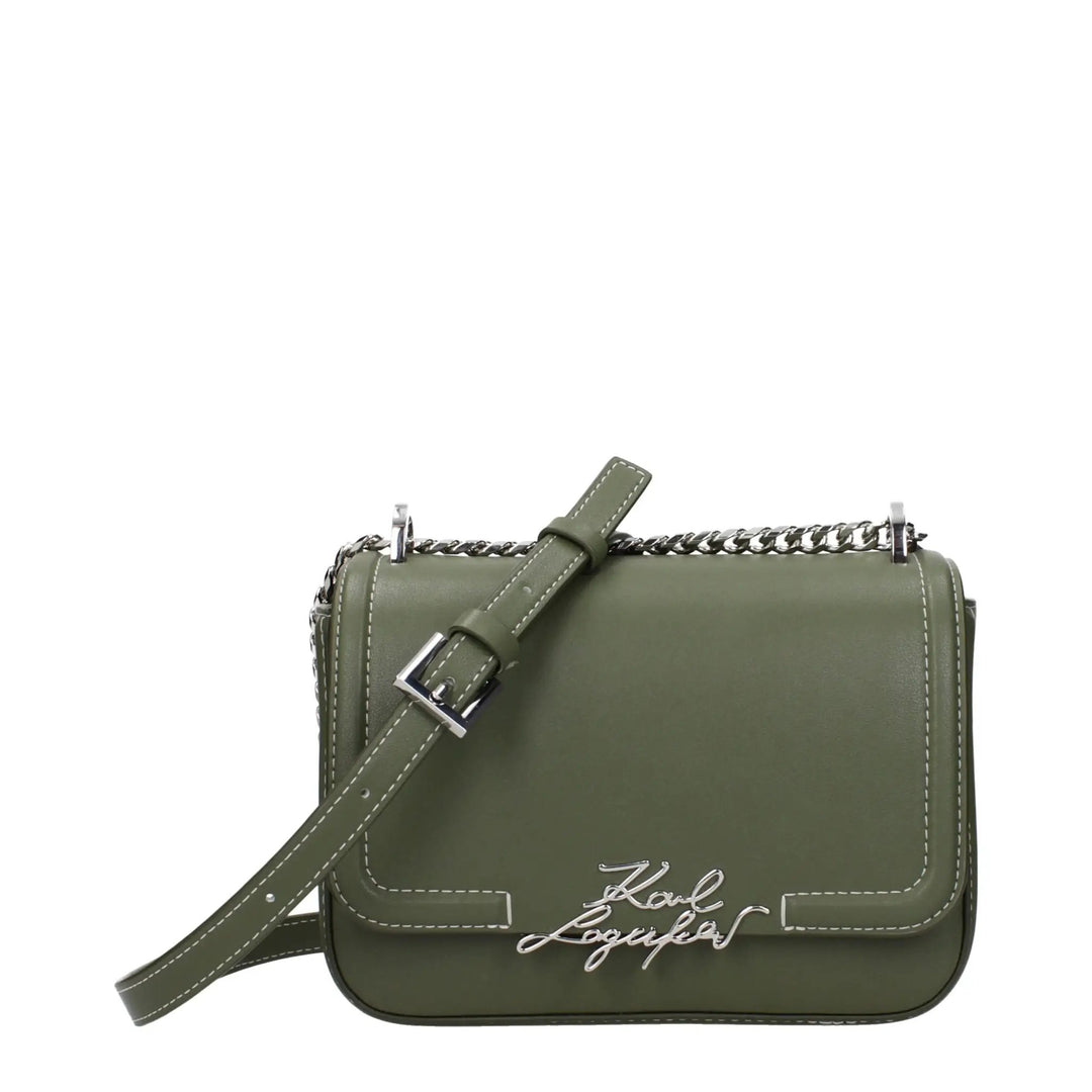 Karl Lagerfeld Sample Sale | Karl Lagerfeld Green Leather Crossbody Bag - | Designer outlet