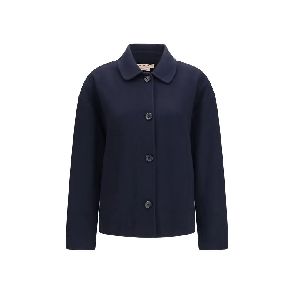 Marni Sample Sale | Marni Blue Wool Oves Aries Jacket - | Designer outlet