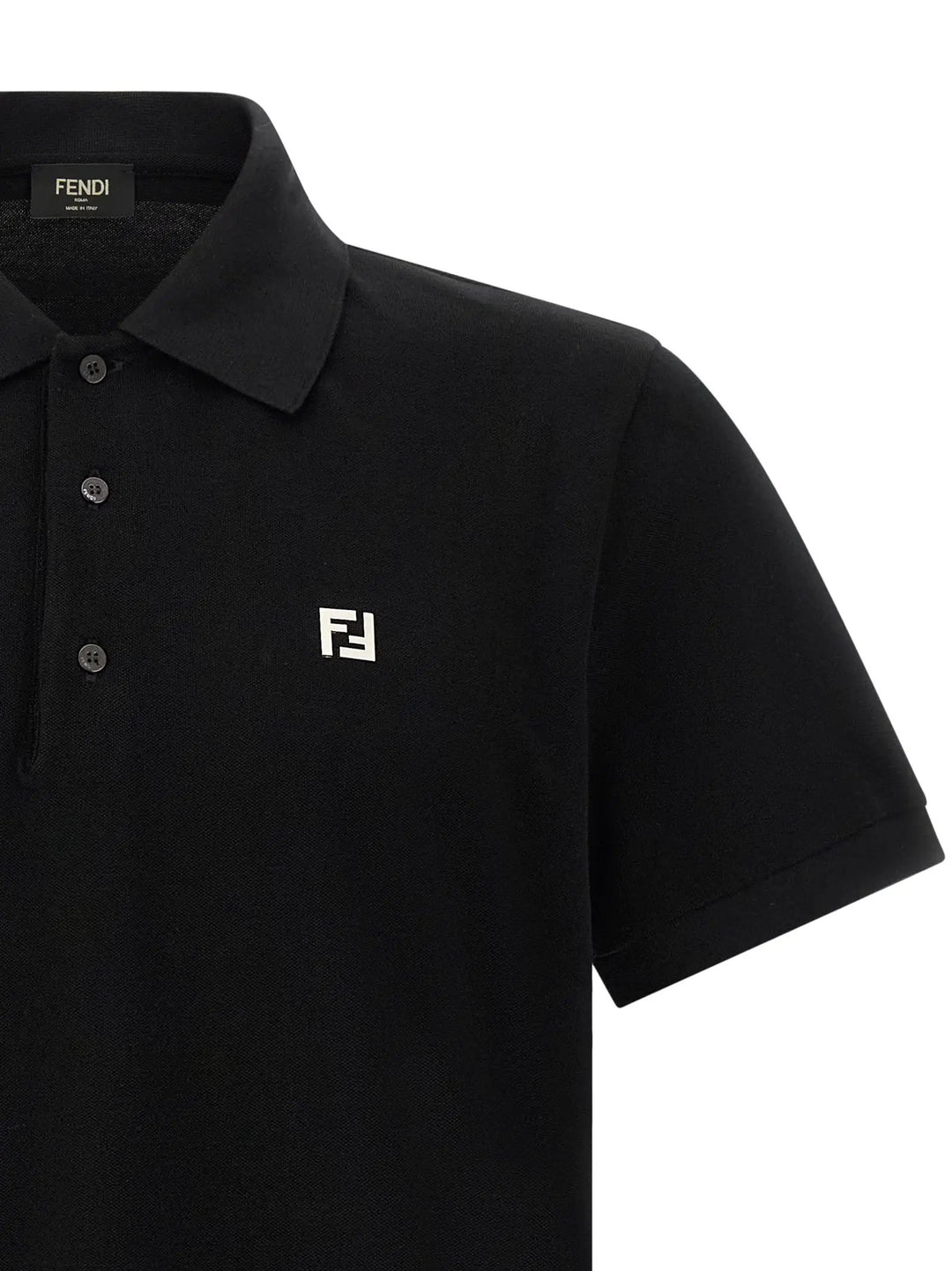 Fendi Sample Sale | Fendi Black Cotton Polo Shirt - | Designer outlet