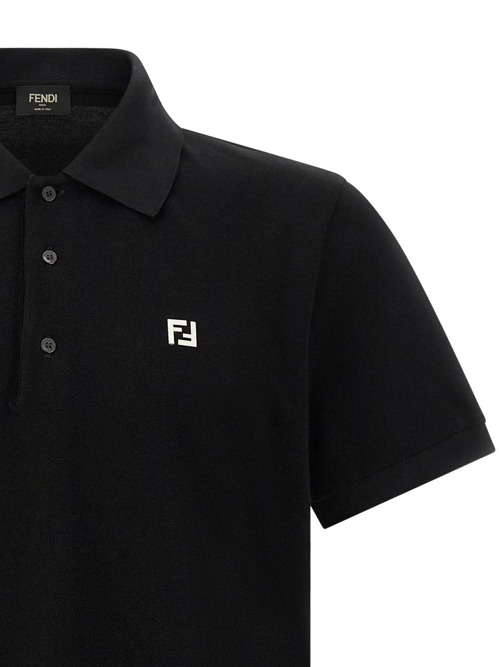 Fendi Sample Sale | Fendi Black Cotton Polo Shirt - | Designer outlet