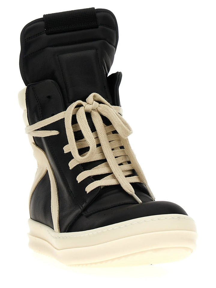 Rick Owens Sample Sale | Rick Owens Bicolor Calfskin Athletic Sneakers - | Designer outlet