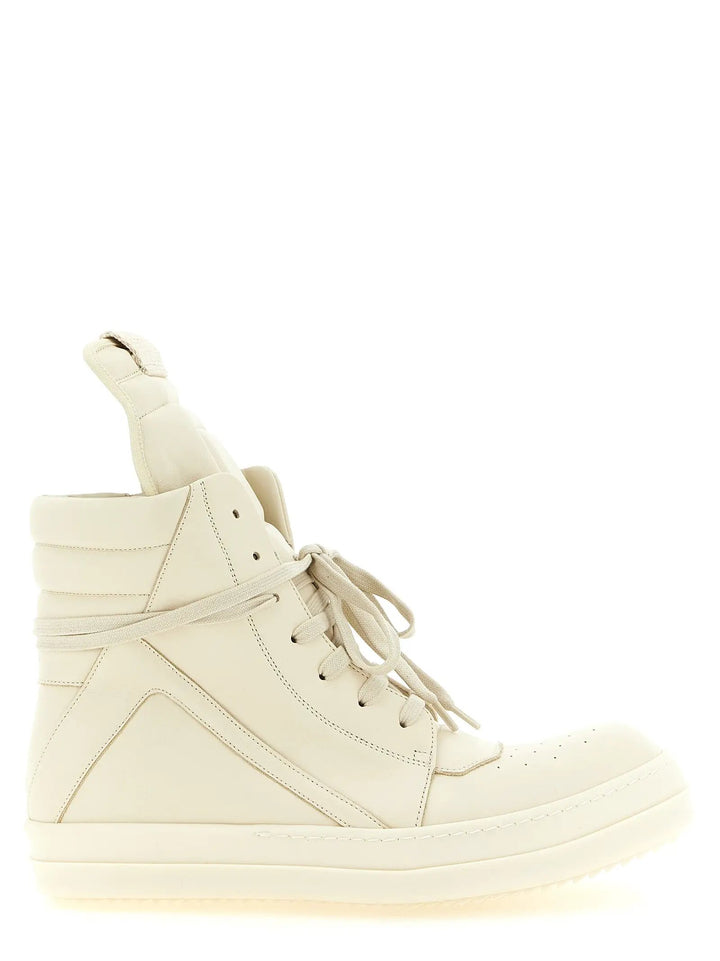 Rick Owens Sample Sale | Rick Owens White Calfskin High Top Sneakers - | Designer outlet