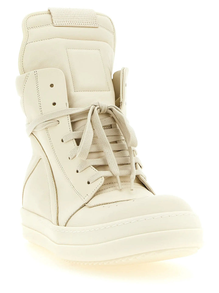 Rick Owens Sample Sale | Rick Owens White Calfskin High Top Sneakers - | Designer outlet