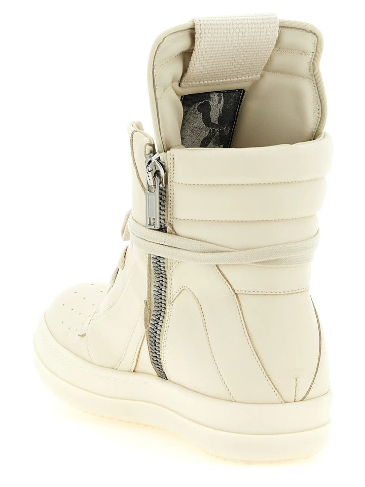 Rick Owens Sample Sale | Rick Owens White Calfskin High Top Sneakers - | Designer outlet