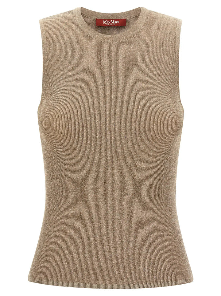 Max Mara Sample Sale | Max Mara Beige Polyamide Sleeveles T-Shirt - | Designer outlet