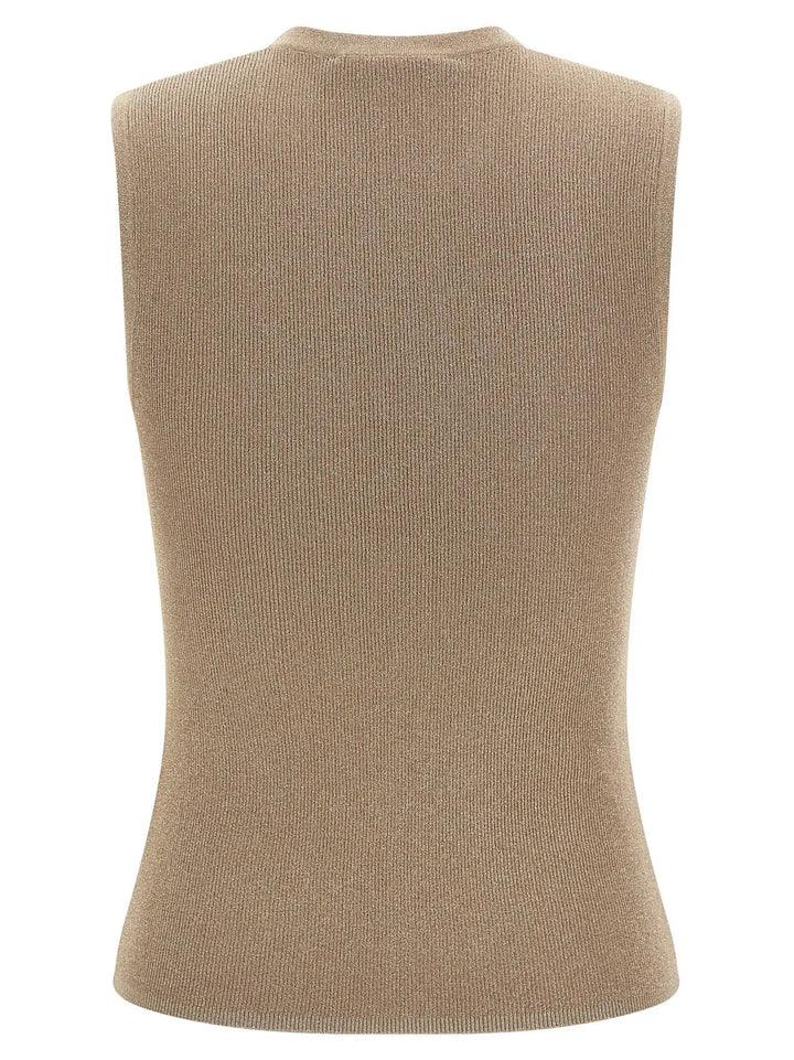 Max Mara Sample Sale | Max Mara Beige Polyamide Sleeveles T-Shirt - | Designer outlet