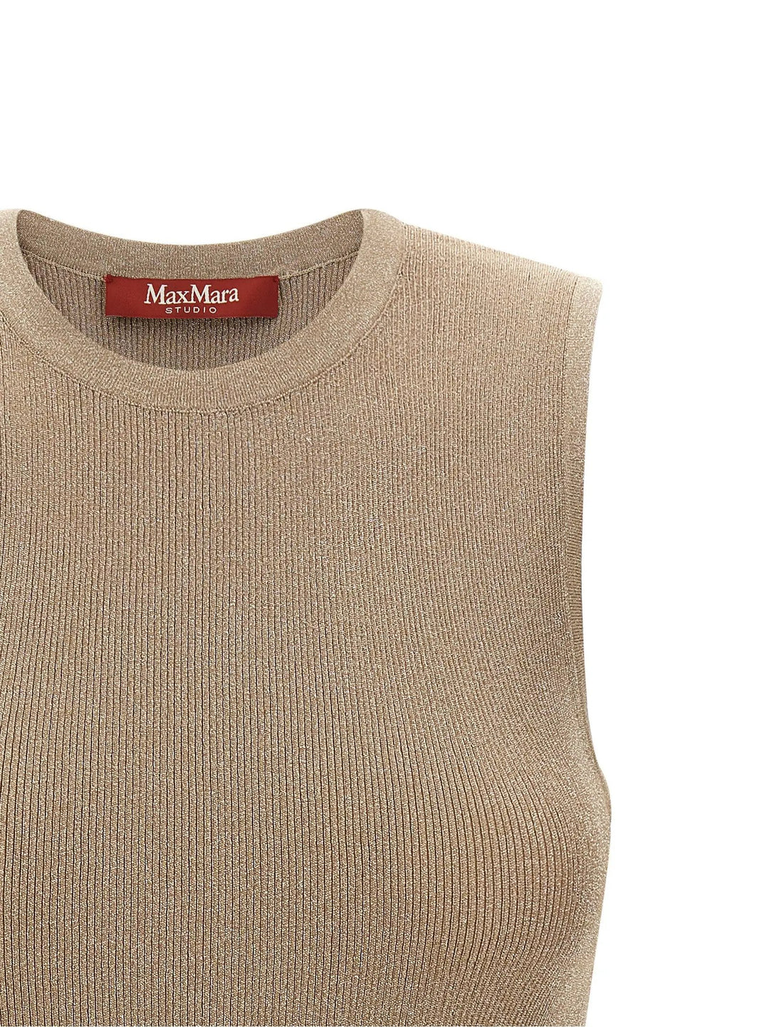Max Mara Sample Sale | Max Mara Beige Polyamide Sleeveles T-Shirt - | Designer outlet