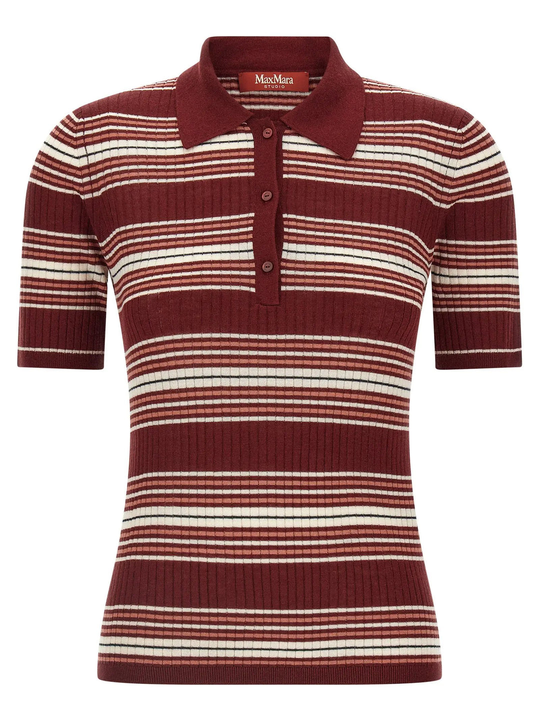 Max Mara Sample Sale | Max Mara Bordeaux Silk Polo Shirt - | Designer outlet