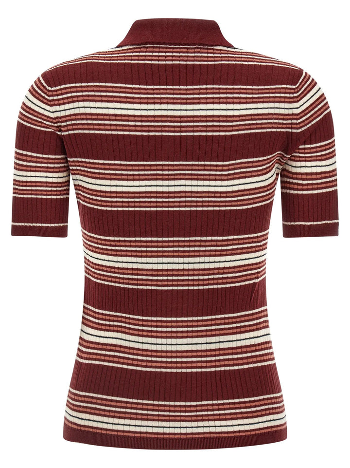 Max Mara Sample Sale | Max Mara Bordeaux Silk Polo Shirt - | Designer outlet