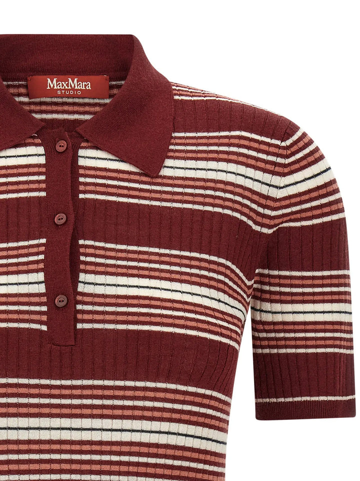 Max Mara Sample Sale | Max Mara Bordeaux Silk Polo Shirt - | Designer outlet
