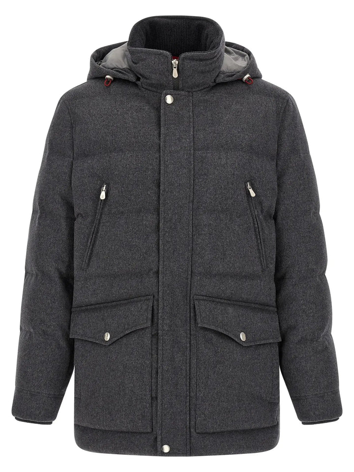 Brunello Cucinelli Sample Sale | Brunello Cucinelli Gray Wool Parka - | Designer outlet