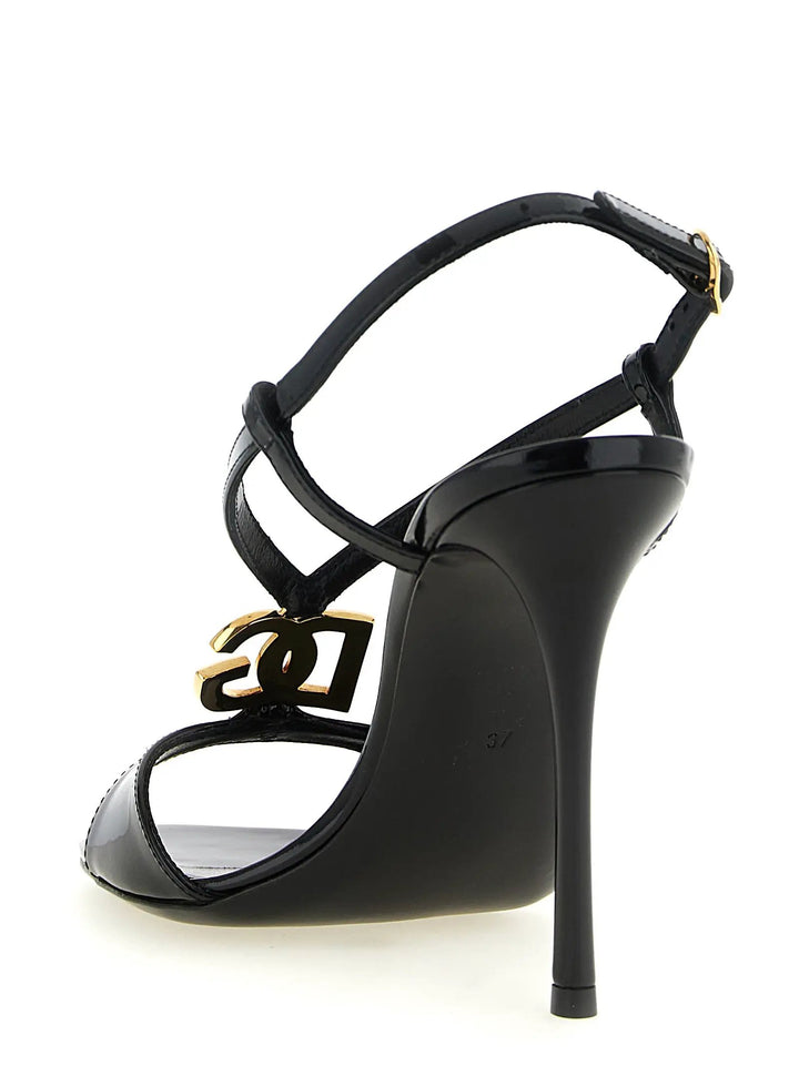 Dolce &amp; Gabbana Sample Sale | Dolce &amp; Gabbana Black Calfskin Stiletto Heel Sandals - | Designer outlet