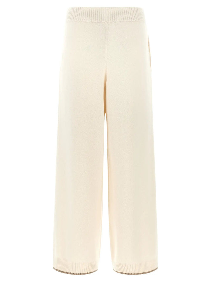 Brunello Cucinelli Sample Sale | Brunello Cucinelli White Cashmere Athletic Pants - | Designer outlet