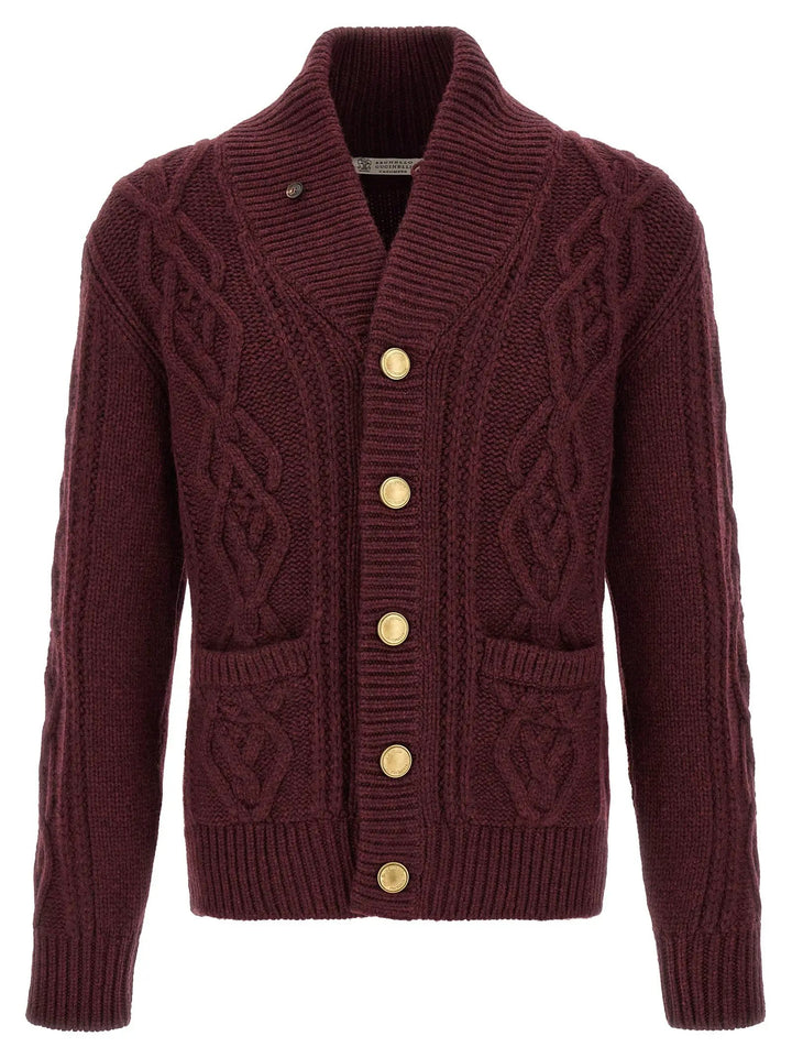Brunello Cucinelli Sample Sale | Brunello Cucinelli Bordeaux Cashmere Cardigan - | Designer outlet