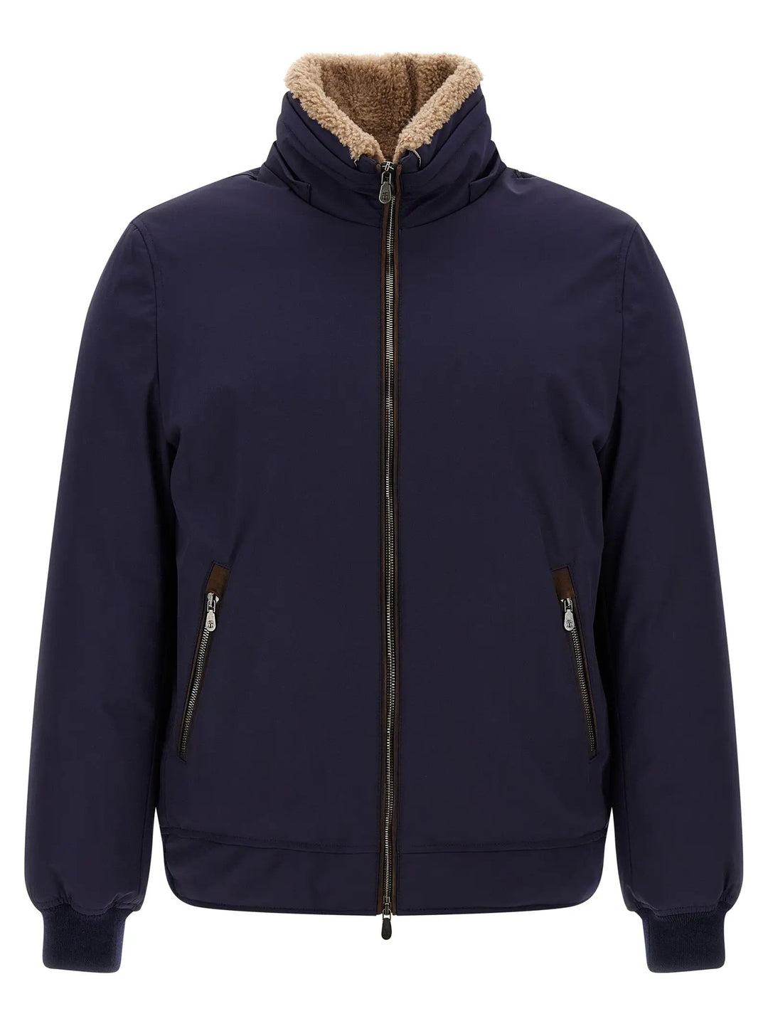 Brunello Cucinelli Sample Sale | Brunello Cucinelli Blue Polyamide Full-Length Jacket - | Designer outlet