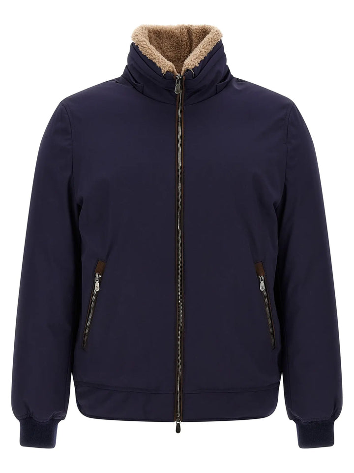 Brunello Cucinelli Sample Sale | Brunello Cucinelli Blue Polyamide Full-Length Jacket - | Designer outlet
