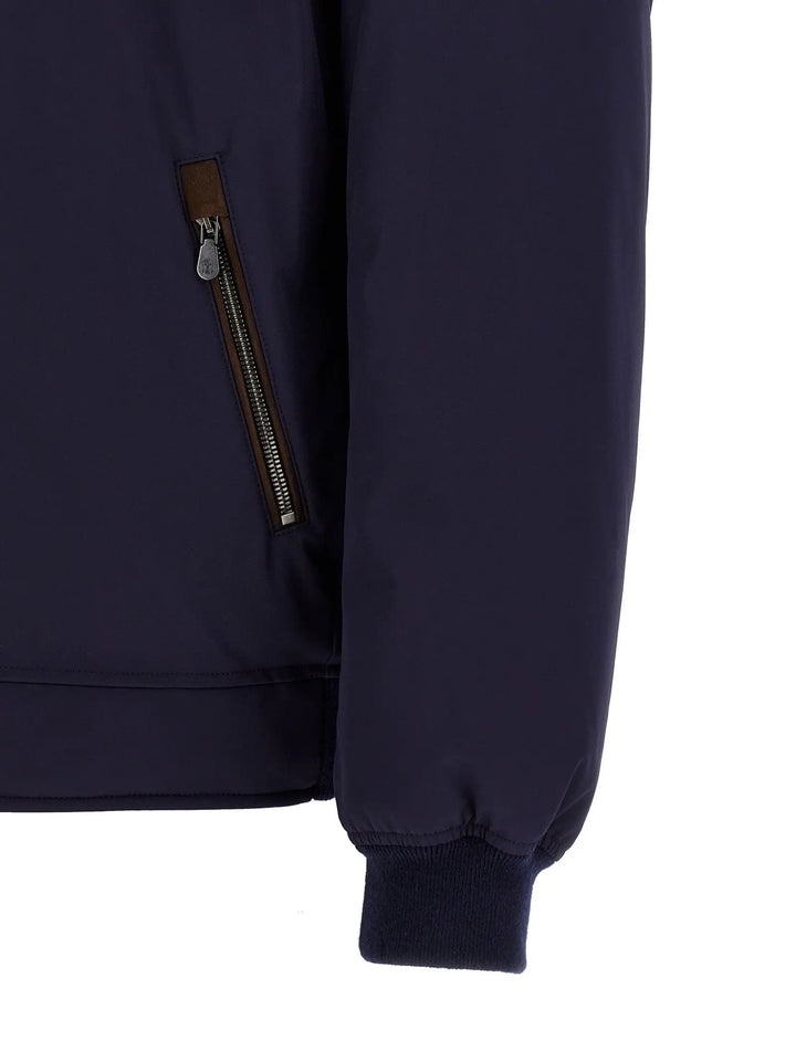 Brunello Cucinelli Sample Sale | Brunello Cucinelli Blue Polyamide Full-Length Jacket - | Designer outlet
