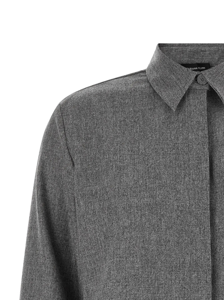 Fabiana Filippi Sample Sale | Fabiana Filippi Gray Virgin Wool Blouse - | Designer outlet