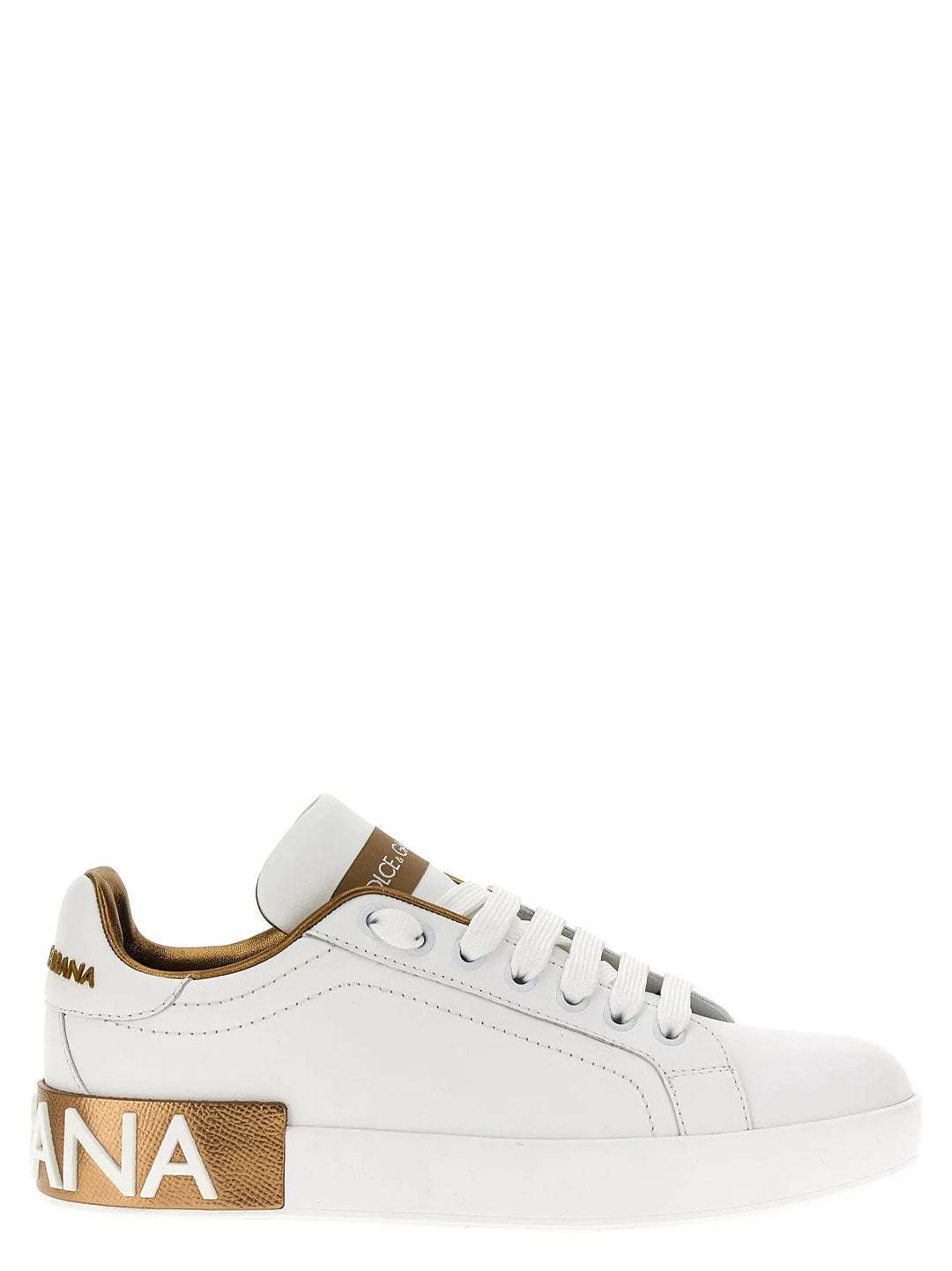 Dolce &amp; Gabbana Sample Sale | Dolce &amp; Gabbana Gold Calfskin Low Top Sneakers - | Designer outlet