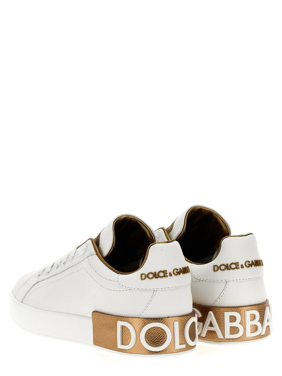 Dolce &amp; Gabbana Sample Sale | Dolce &amp; Gabbana Gold Calfskin Low Top Sneakers - | Designer outlet